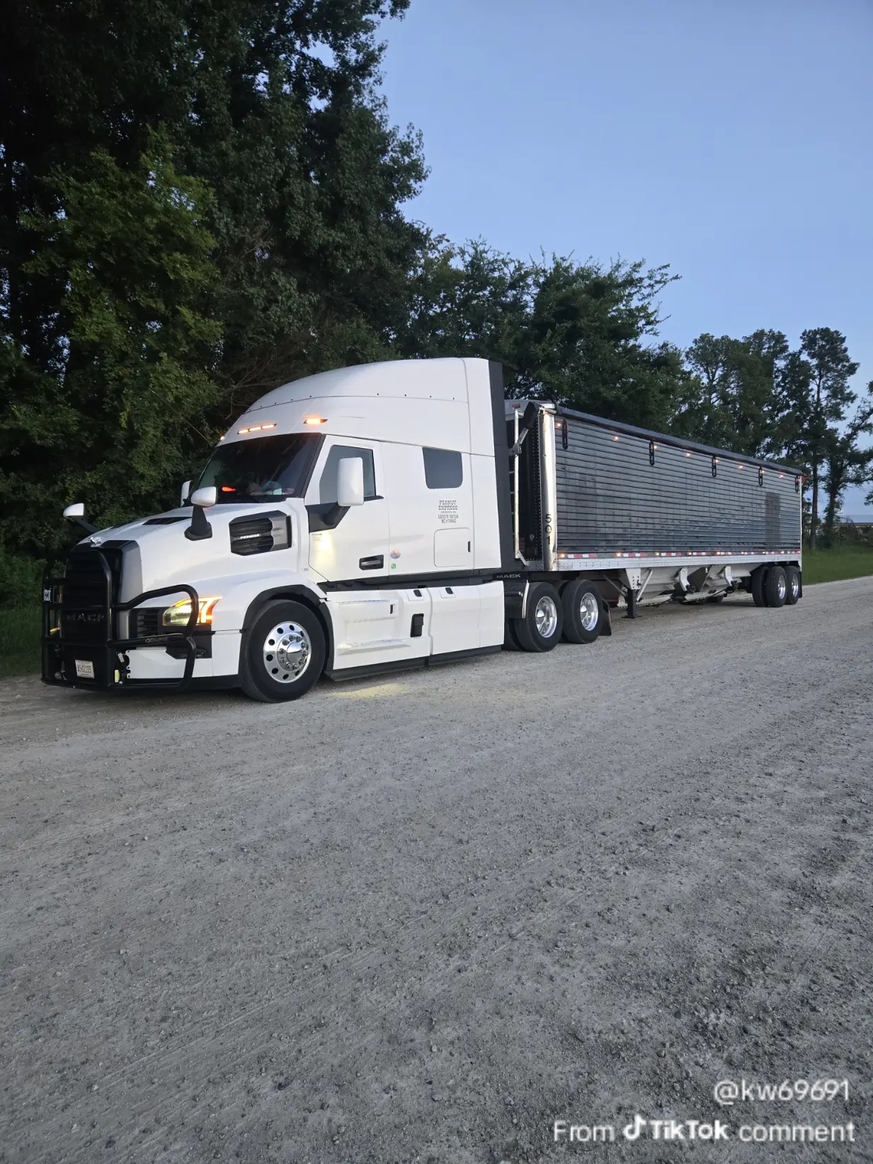 White Mack truck